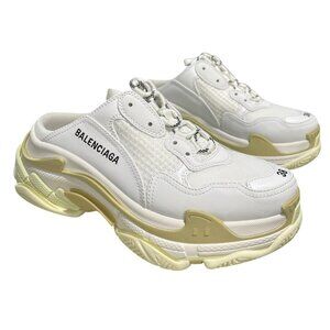 BalenciagaTriple S Mule Slip On Sneakers Size 38 White Beige New Size 38 US 8